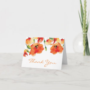 Carte De Remerciements Mariage d'été Golden Poppy