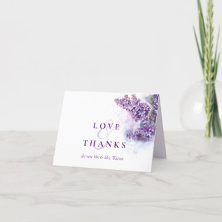 Carte De Remerciements Mariage d'été Lilacs Spring