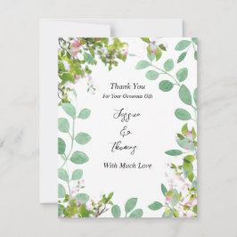 Carte De Remerciements Mariage d'été romantique Eucalyptus