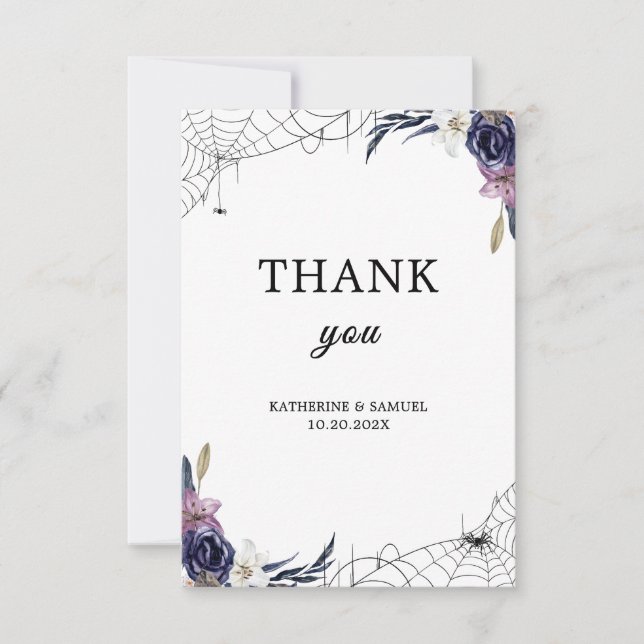 Carte De Remerciements Mariage d'Halloween (Devant)