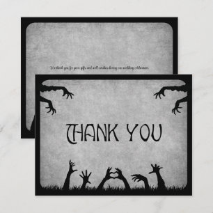 Carte De Remerciements Mariage d'Halloween Zombie Horreur