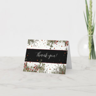 Carte De Remerciements Mariage d'hiver Élégant Moderne Plutôt Inspiritism