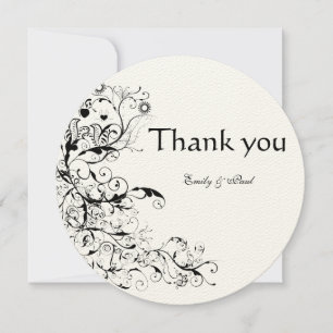 Carte de remerciements Mariage d'oiseaux et de tor