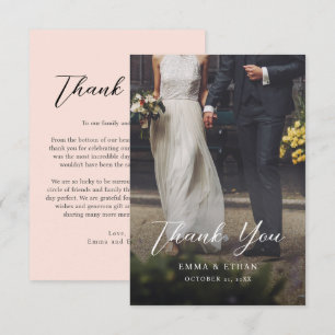 Carte de remerciements Mariage double face avec ph