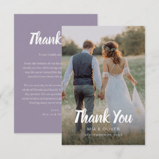 Carte de remerciements Mariage double face avec ph