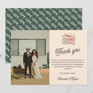 Carte de remerciements Mariage du désert du Saguar