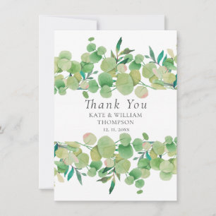 Carte De Remerciements Mariage du jardin d'Eucalyptus