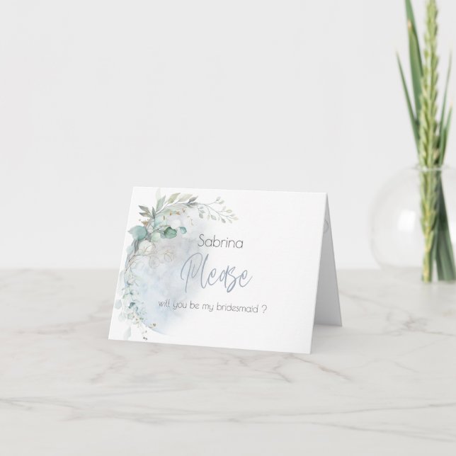 Carte De Remerciements Mariage | Dusty Blue Over the Moon in Love (Devant)