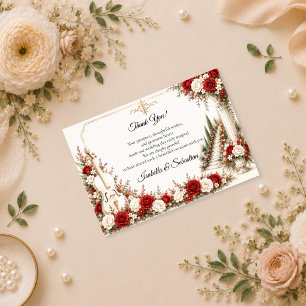 Carte De Remerciements Mariage Élégance Romantique au Violoncelle