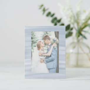 Carte De Remerciements Mariage Élégant Bleu Atténué Chic Côtiers
