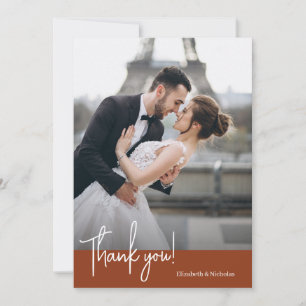 Carte De Remerciements Mariage élégant en terre cuite
