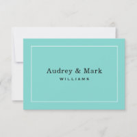 Mariage élégant Monogramme bleu aqua et noir