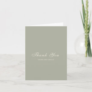 Carte De Remerciements Mariage Élégant Vert Classique Subtil