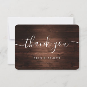 Carte De Remerciements Mariage en bois rustique Douche Anniversaire