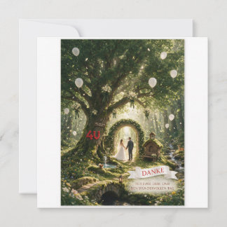 Carte De Remerciements Mariage enchanté en forêt - Magie dans la forêt en