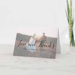 Carte De Remerciements Mariage et Remerciements Écriture Élégante Photo