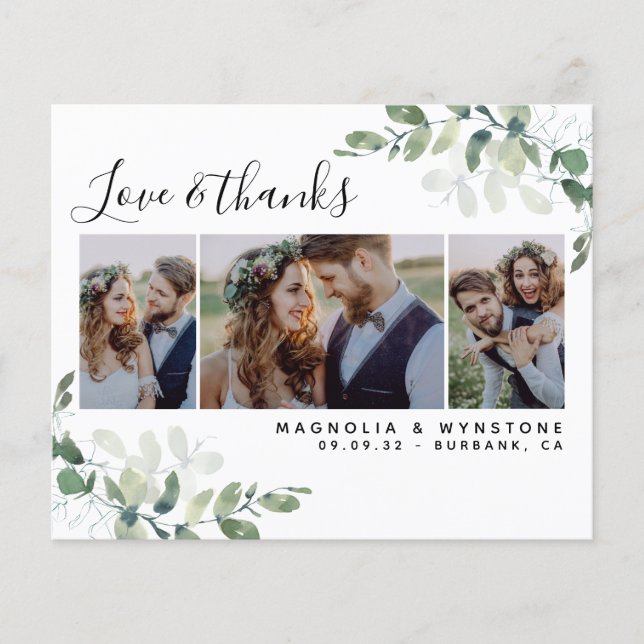 Carte de remerciements Mariage Eucalyptus (Devant)