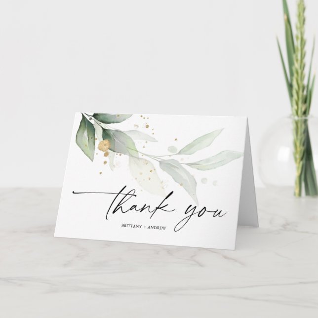 Carte de remerciements Mariage Eucalyptus (Devant)