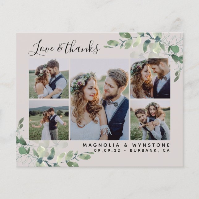 Carte de remerciements Mariage Eucalyptus (Devant)