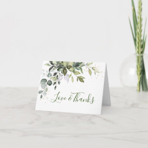 Carte De Remerciements Mariage Eucalyptus Green Watercolor