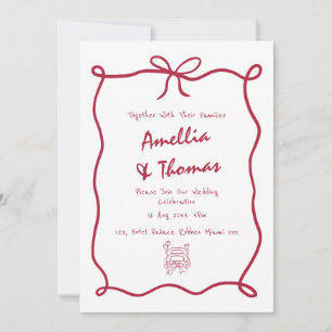 Carte De Remerciements Mariage Fantaisiste Doodle Dessin à la main charma