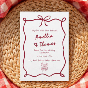 Carte De Remerciements Mariage Fantaisiste Doodle Dessin à la main charma