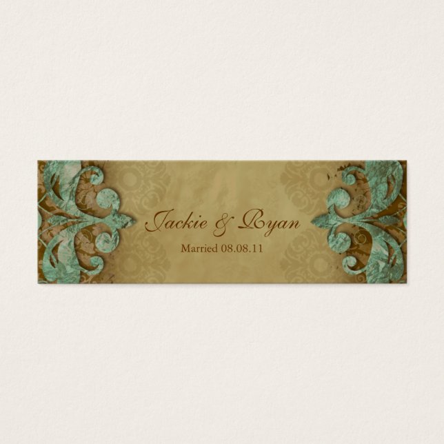 Carte de remerciements mariage Favour Verdigris (Devant)