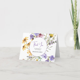 Carte De Remerciements Mariage Fleur sauvage Boho