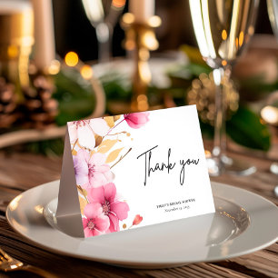 Carte De Remerciements Mariage Fleurissant : Shower de Mariée