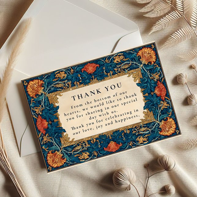 Carte De Remerciements Mariage Floral Baroque Vintage (Créateur téléchargé)