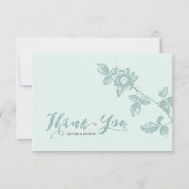 Carte De Remerciements Mariage floral bleu rustique