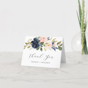 Carte de remerciements Mariage floral Blush de la