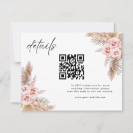 Carte De Remerciements Mariage floral boho minimal RSVP