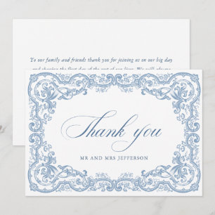 Carte De Remerciements Mariage Floral de la Renaissance