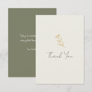 Carte De Remerciements Mariage Floral Griffonné Dessiné à la Main