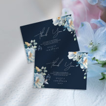 Mariage floral hivernal aquarelle bleu
