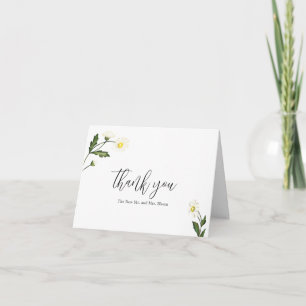 Carte De Remerciements Mariage floral rustique de marguerite blanche