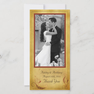 Carte De Remerciements Mariage floral rustique de pays vintage d'automne