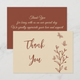 Carte De Remerciements Mariage floral simple en terre cuite