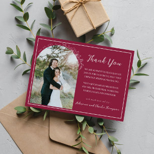 Carte De Remerciements Mariage Floral Simplicity 1 Claret