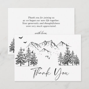 Carte De Remerciements Mariage forestier des montagnes à main