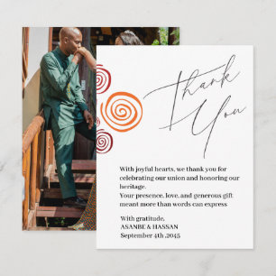 Carte de Remerciements Mariage Forme Africaine Abs