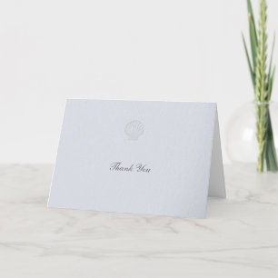 Carte De Remerciements Mariage Formel Élégant Coquille Nautique Côtière