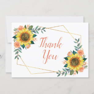 Carte De Remerciements Mariage géométrique de la plage de tournesol