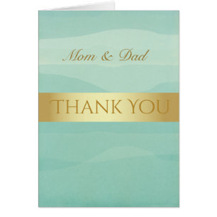 Carte de remerciements Mariage Gold Green