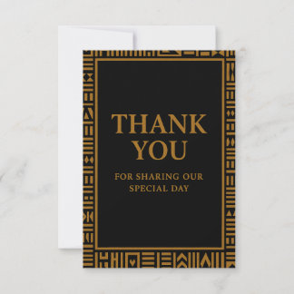 Carte de remerciements Mariage Gold Kente d'inspir