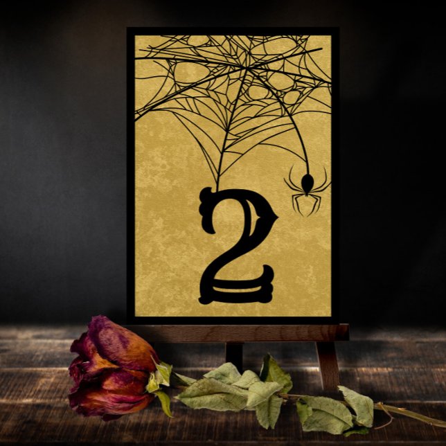 Carte De Remerciements Mariage gothique Halloween Spider Web Numéro de ta (Créateur téléchargé)