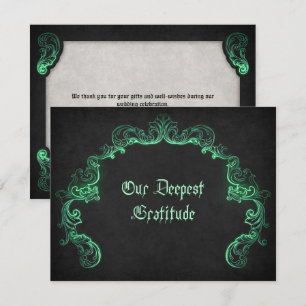Carte De Remerciements Mariage gothique noir vert