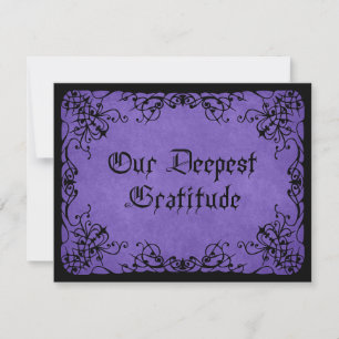 Carte De Remerciements Mariage gothique noir violet