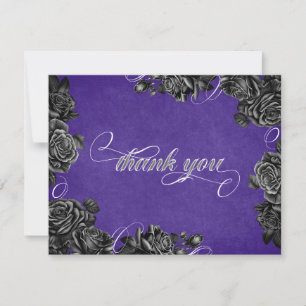 Carte De Remerciements Mariage gothique Rose violet noir